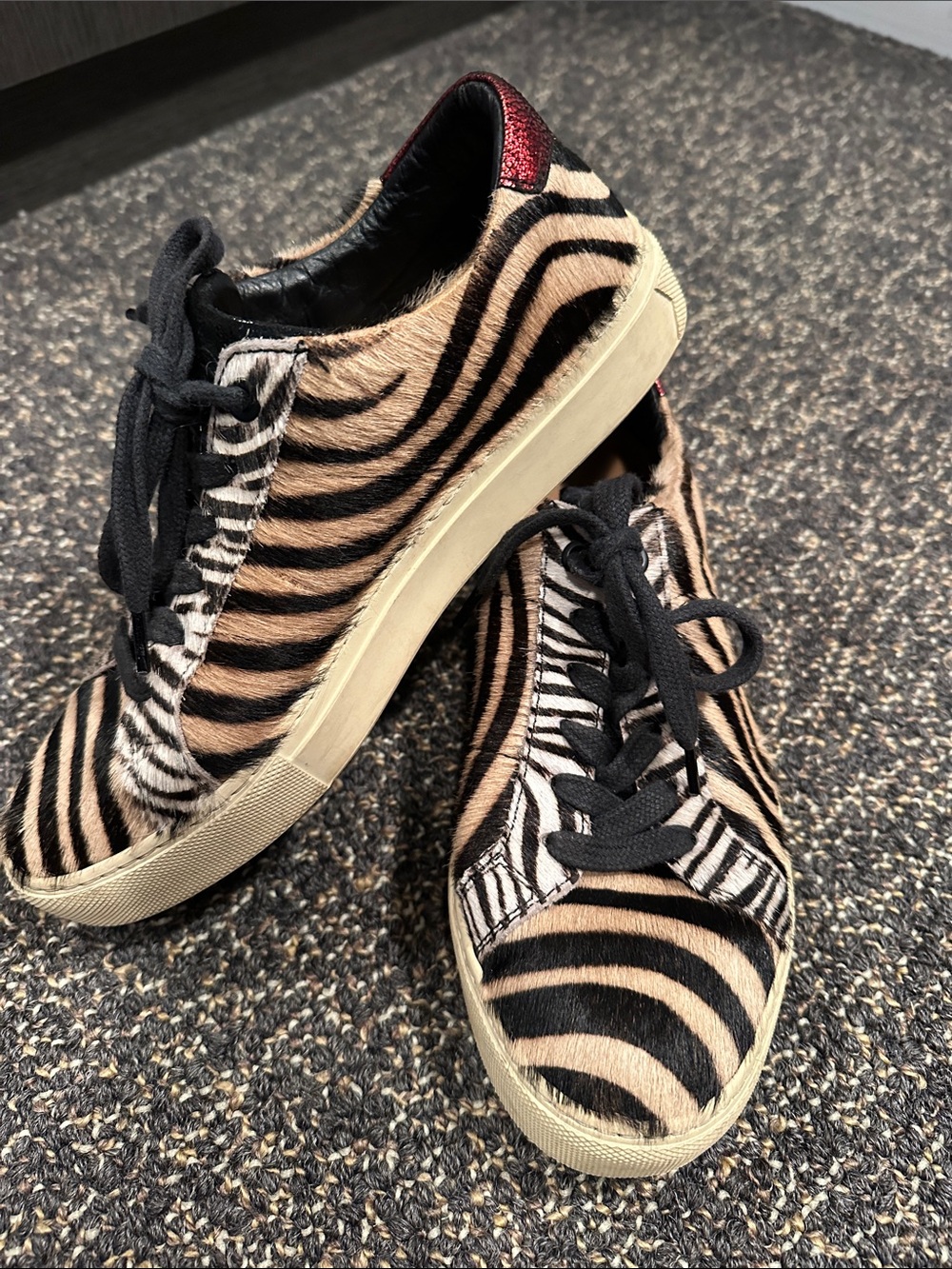 Greats Brooklyn Zebra Print Low-Top Sneakers - Black and Tan